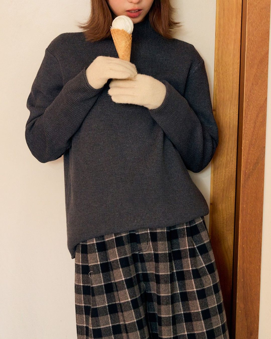 Basic Rib Mock Neck Knit　KN090