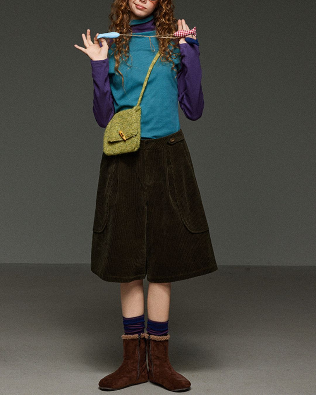 Colorblock Turtleneck T-Shirt　LT017