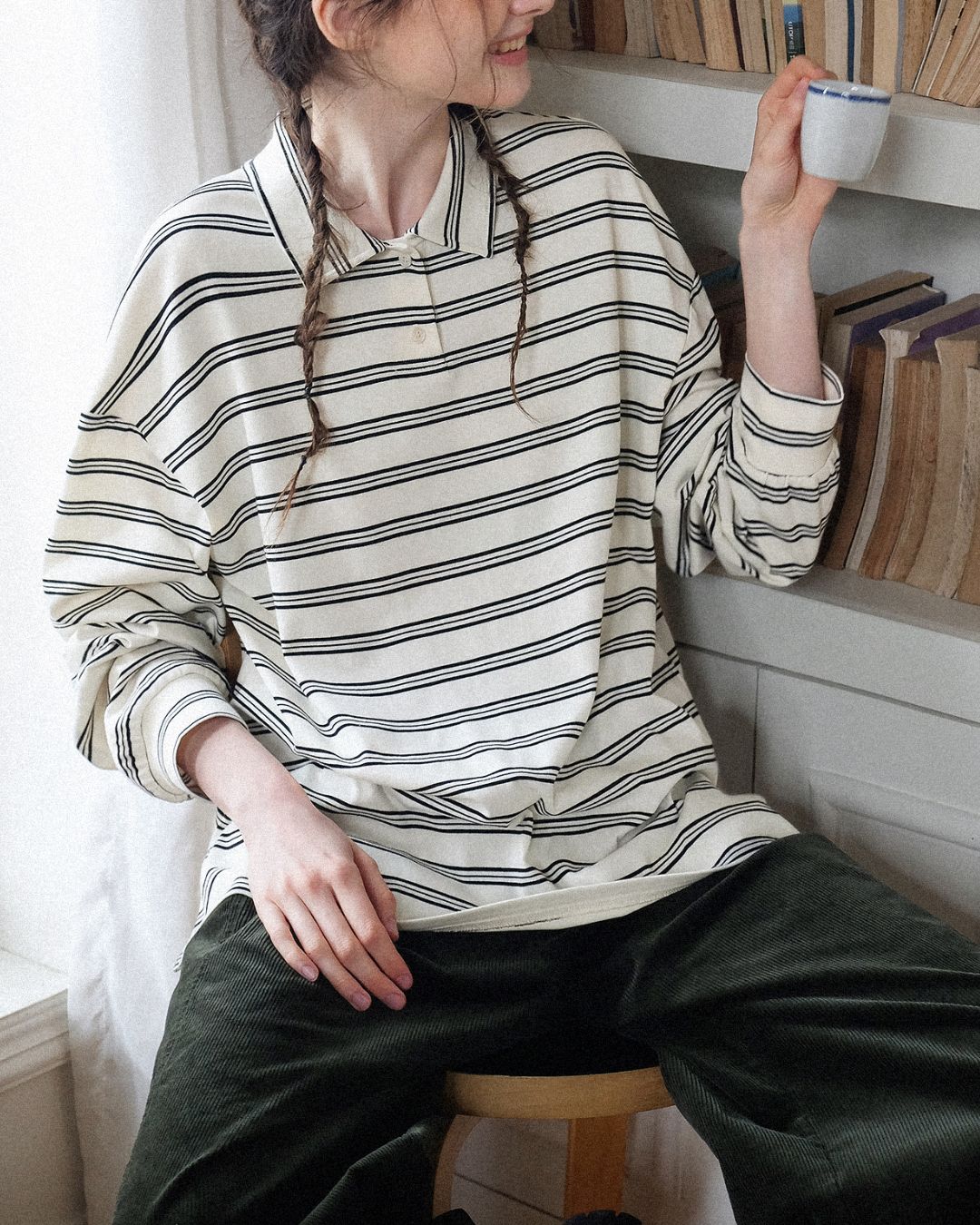 Border L/S Polo Shirt　PS001