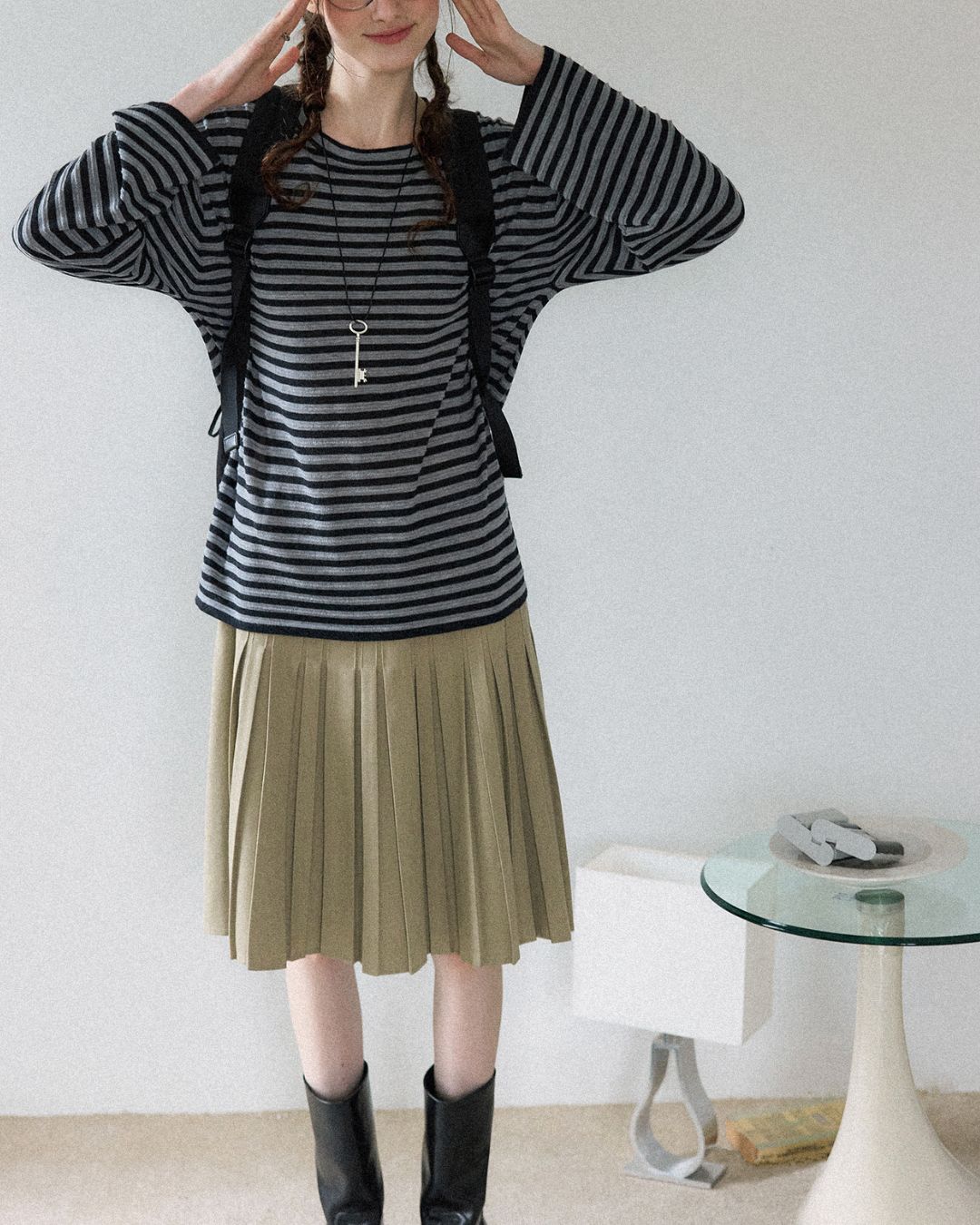Striped Knit T-shirt　KN018
