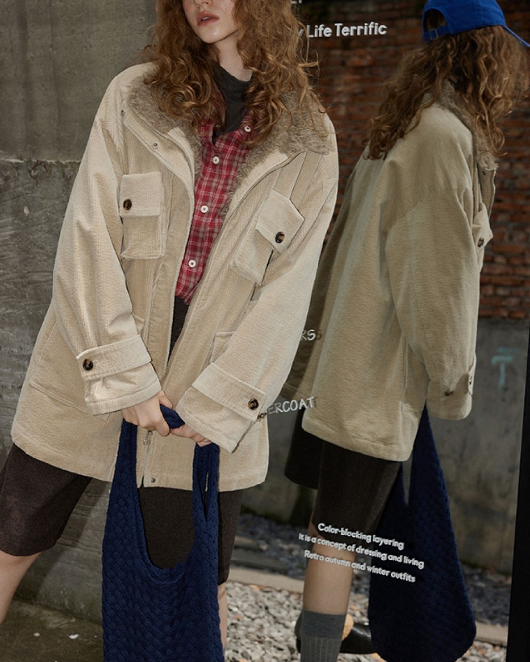 Oversized Checked Cotton Shirt　LS034