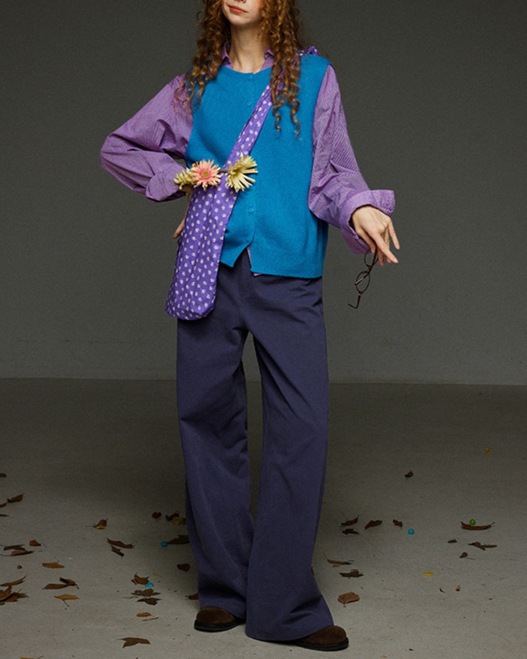 Retro Knit Front Button Vest　KN034