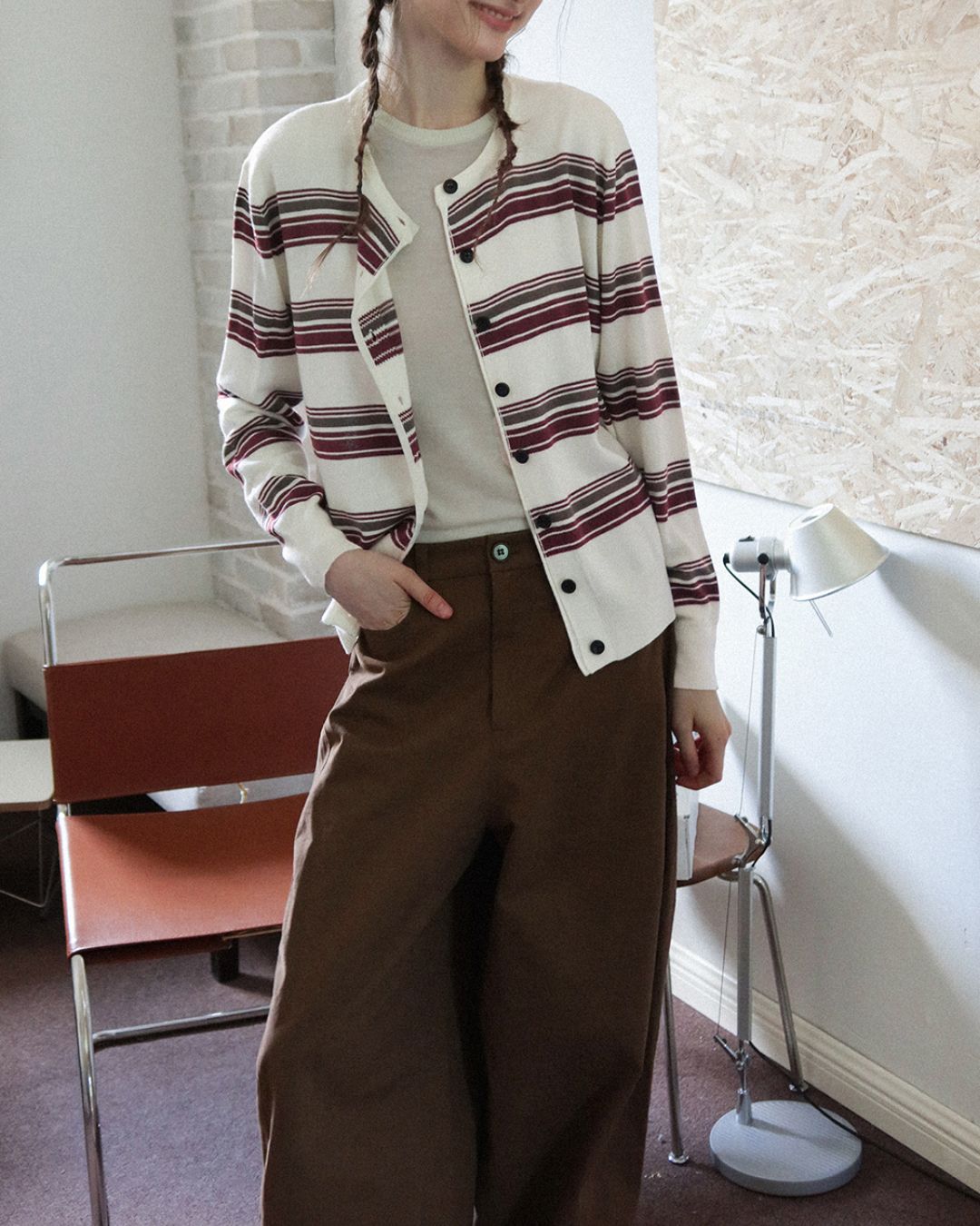 Border Knit Cardigan　KN021