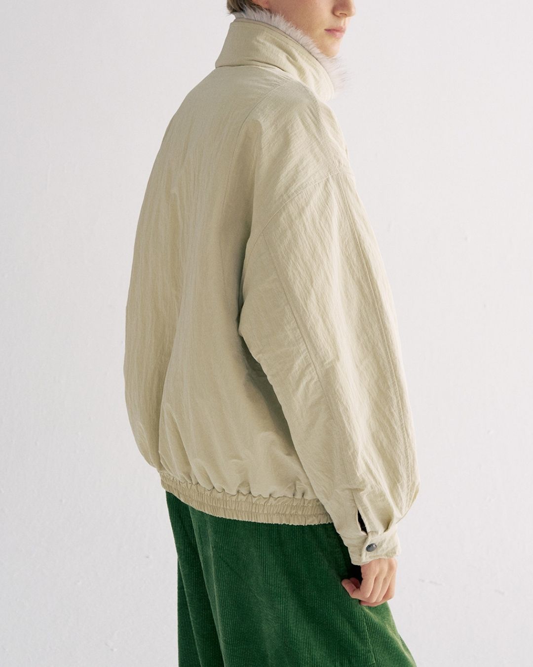 Detachable Fur Collar Quilted Jacket　JK078