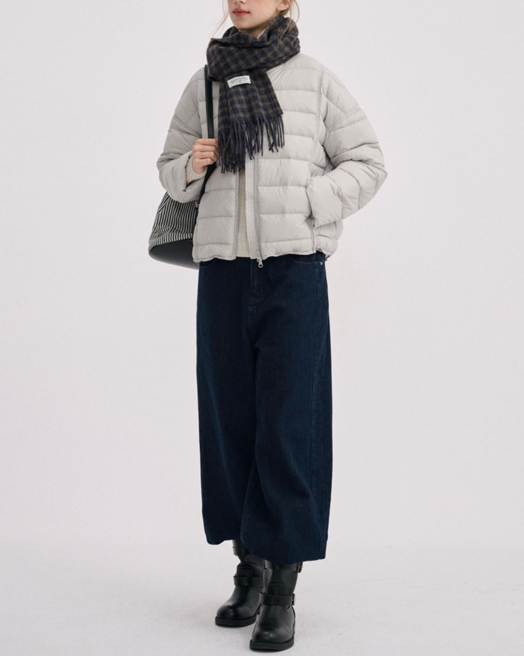 No-collar Drop Shoulder Down Jacket　JK068