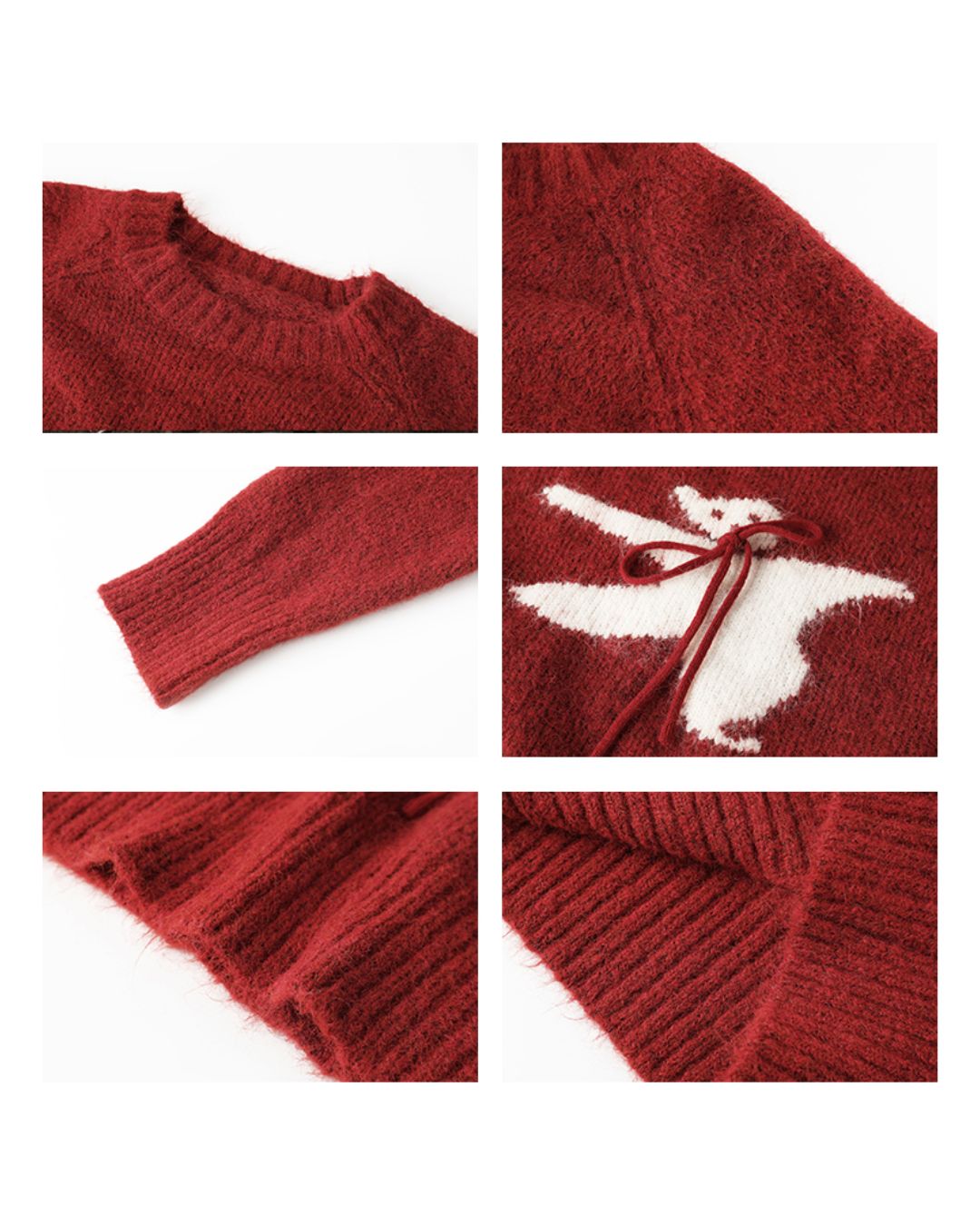 Bow Tie Bear Wool Sweater　KN040