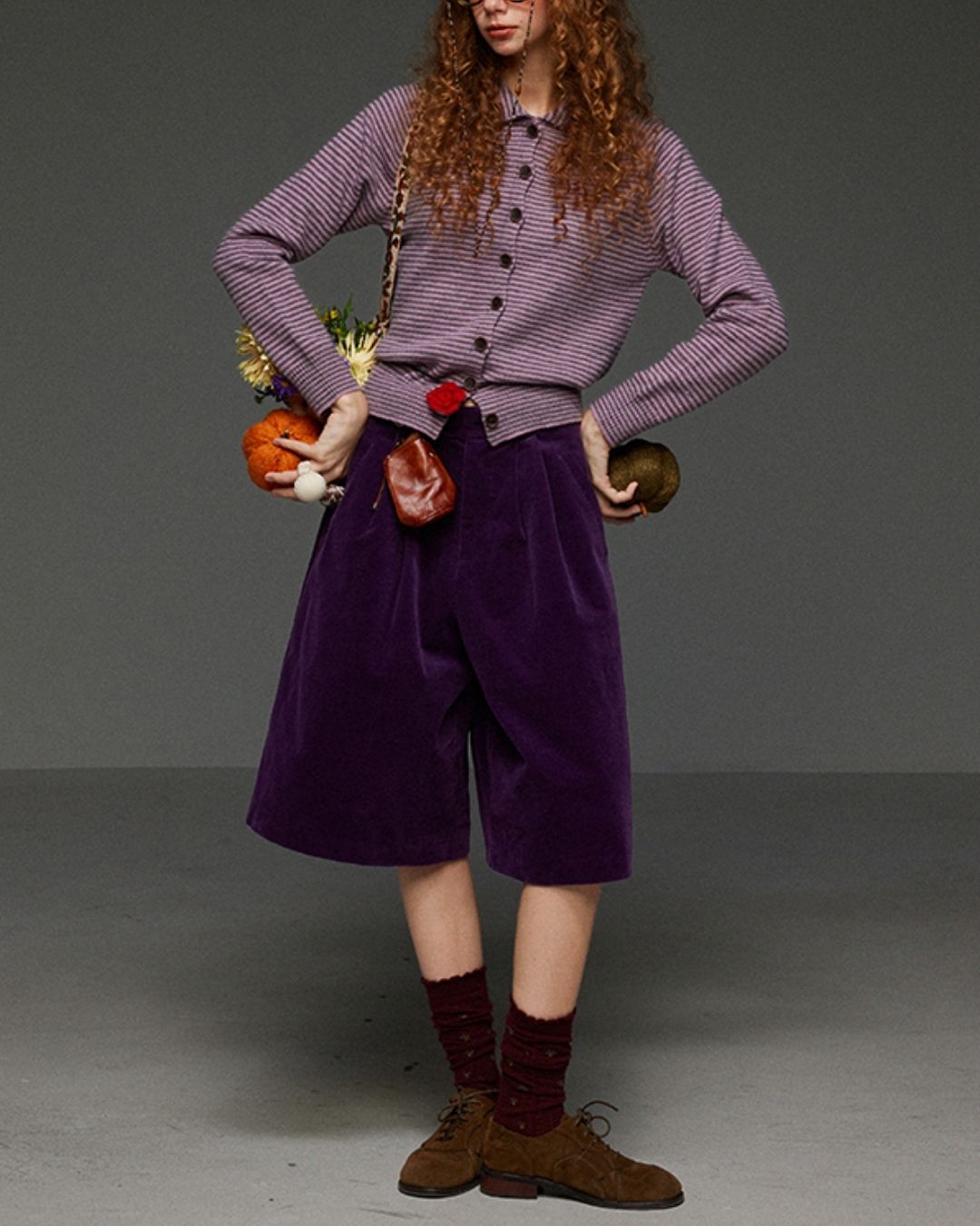 Corduroy Wide Half Pants　PT015