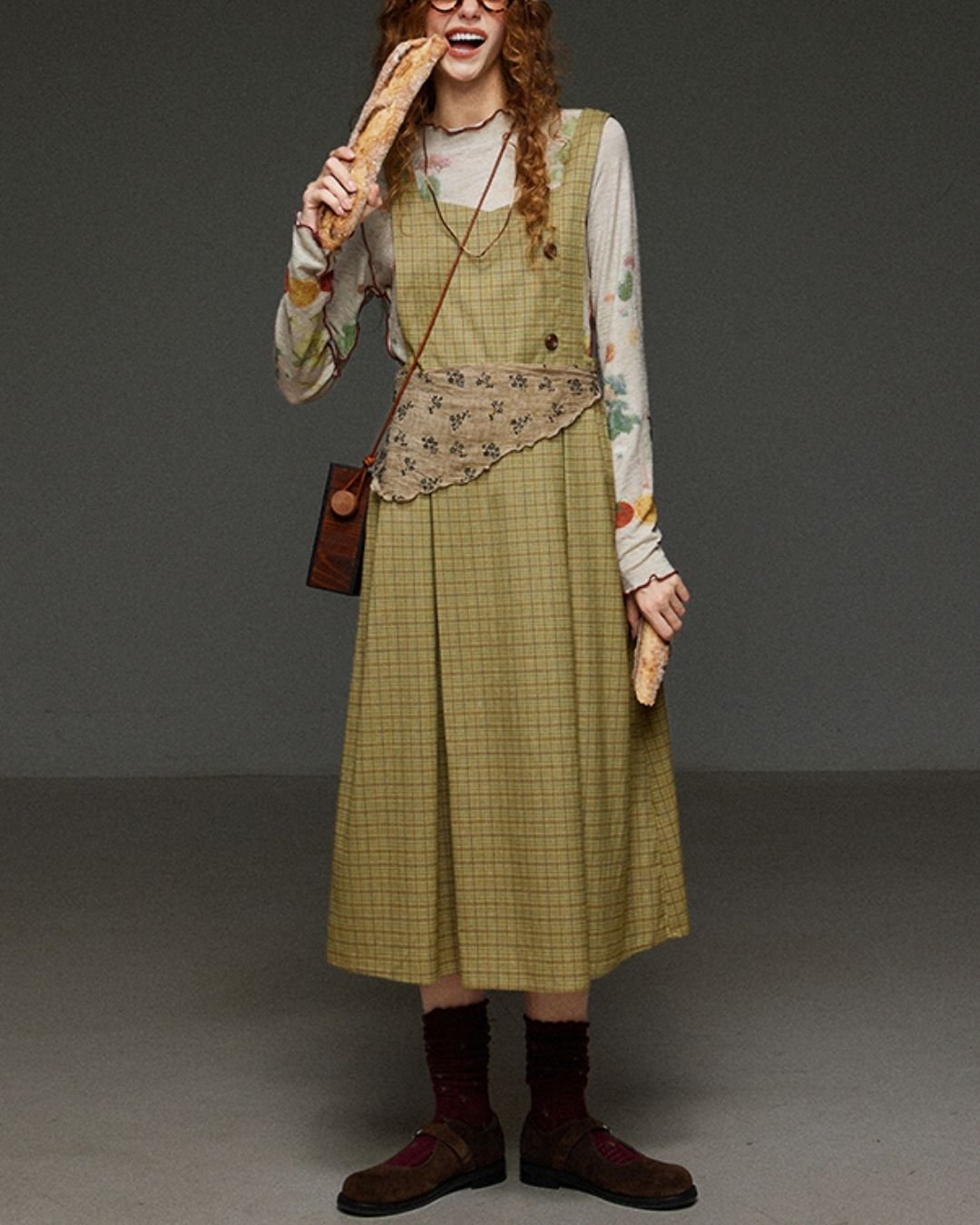 Mellow Frill Stitch Print T-shirt　LT011