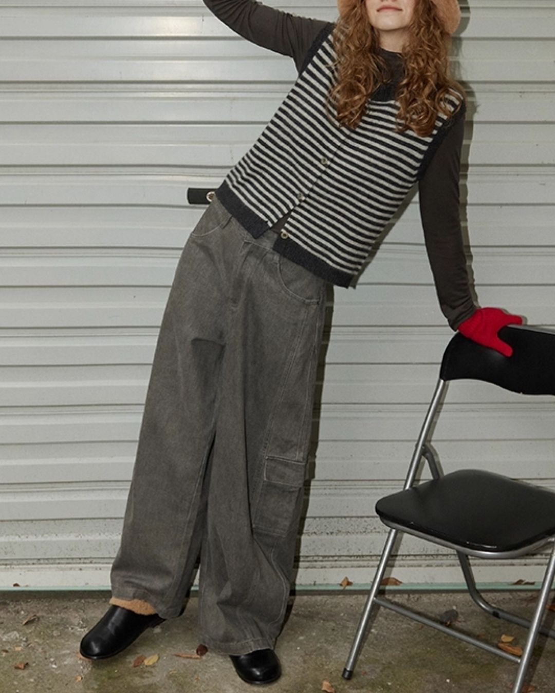 Work Denim Wide Pants　DP008