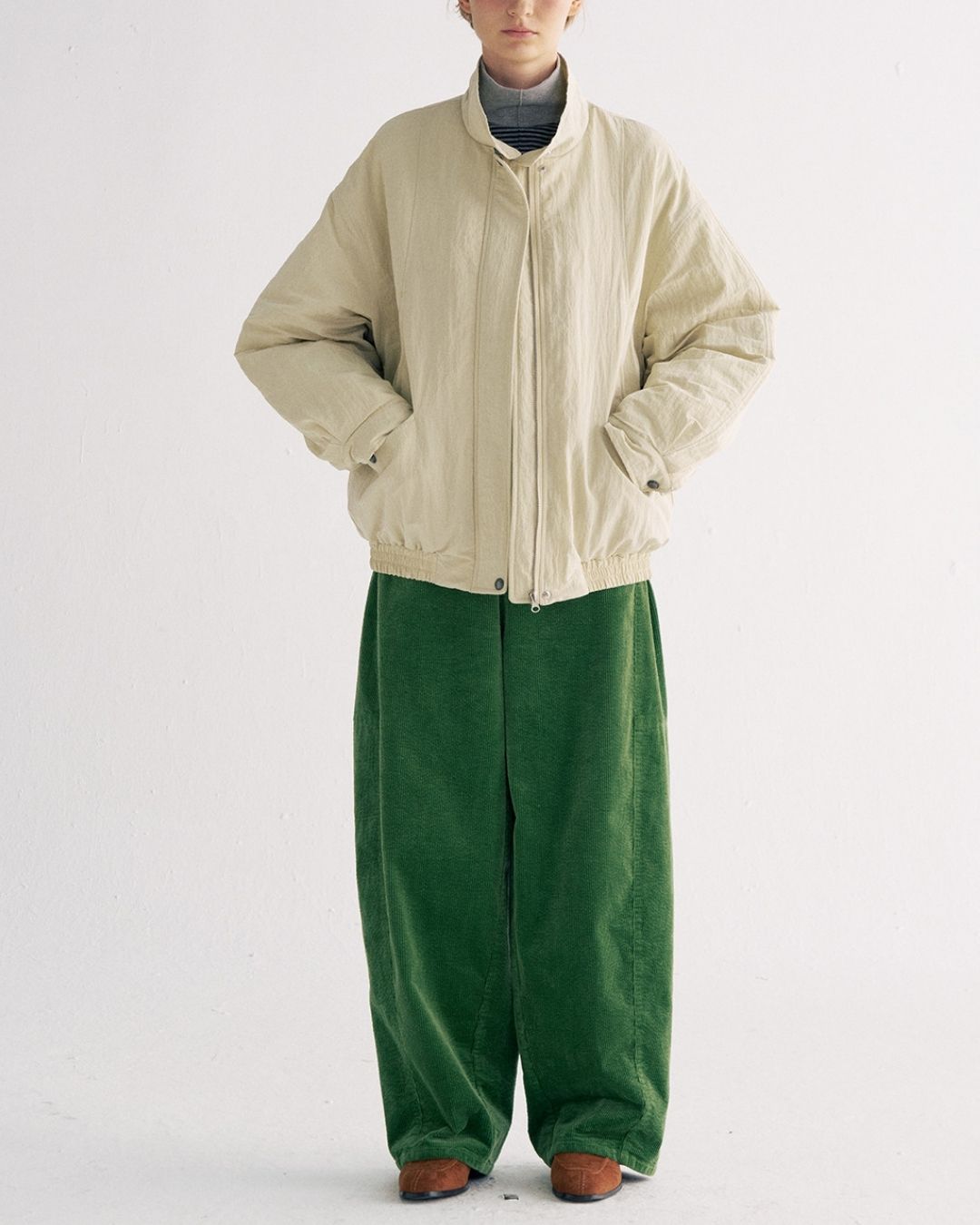 Detachable Fur Collar Quilted Jacket　JK078