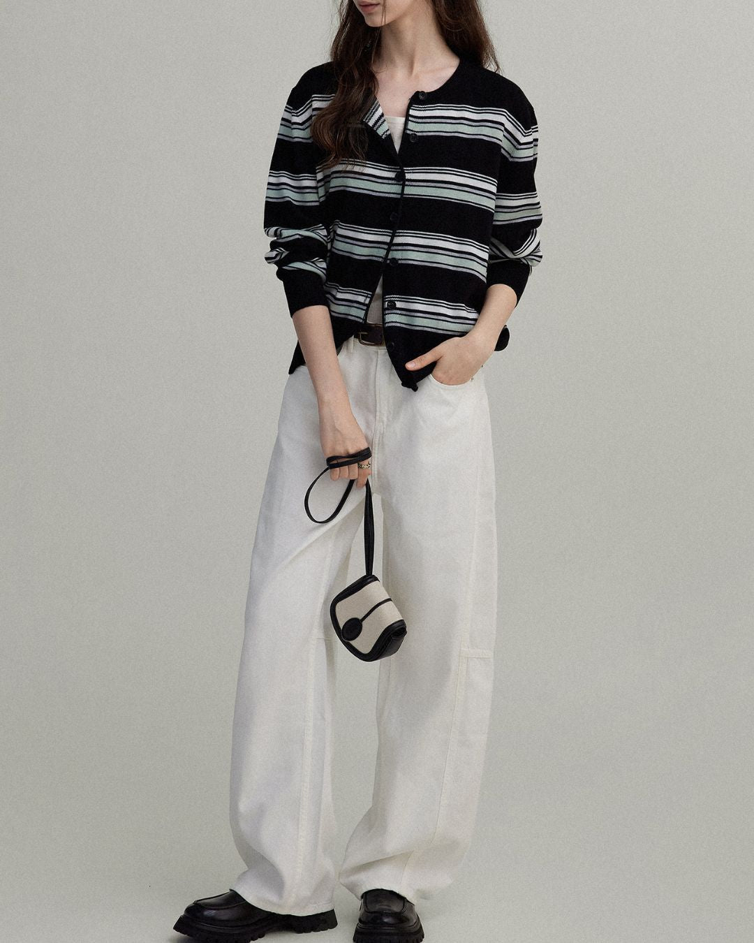 Border Knit Cardigan　KN021