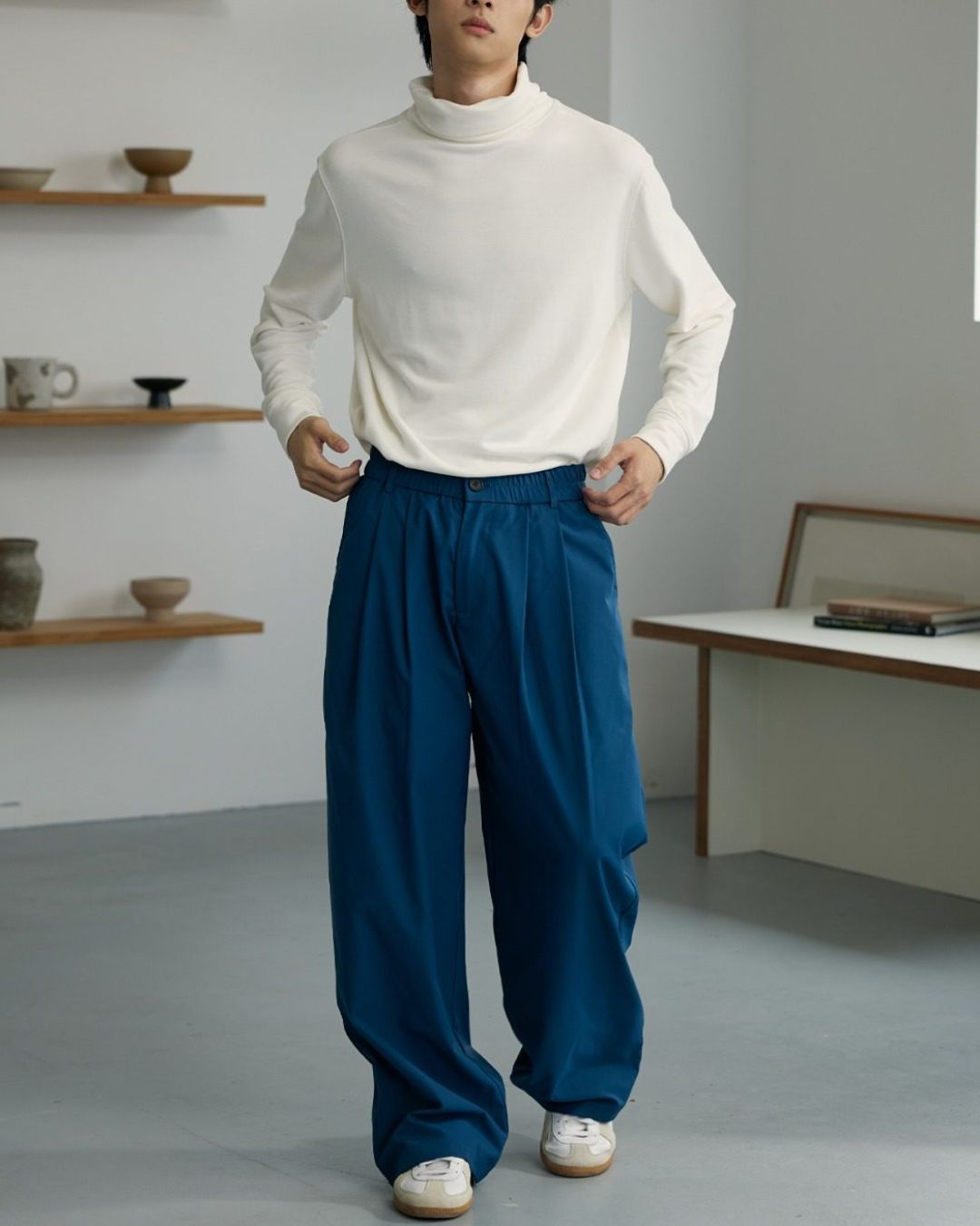 Casual Straight Pants With Mini Bag　PT034