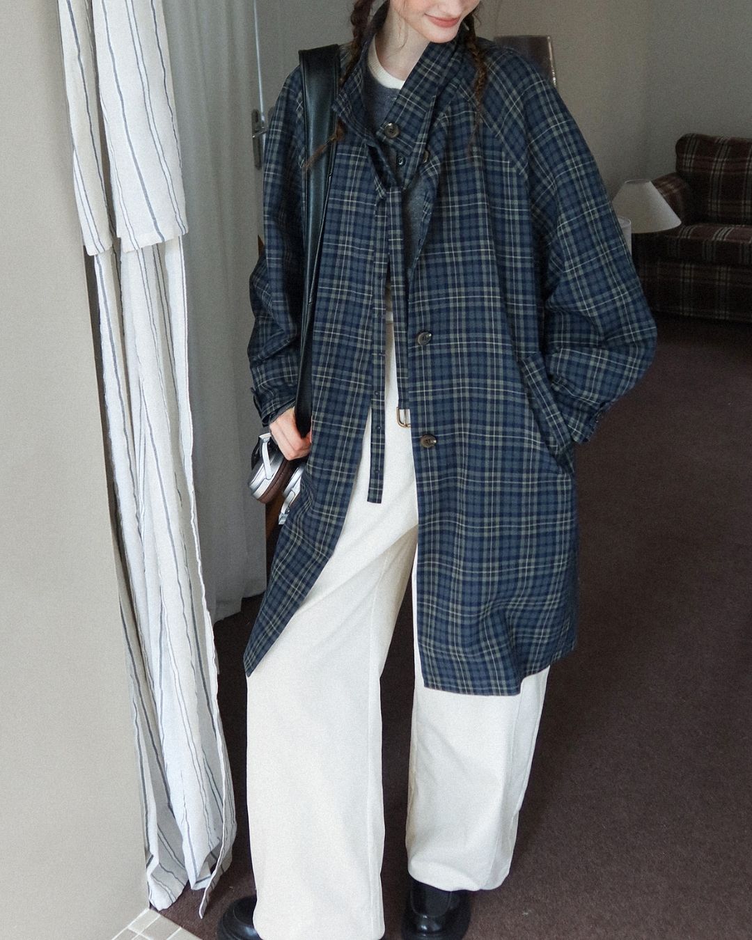 Stand Collar A-line Coat　CT002