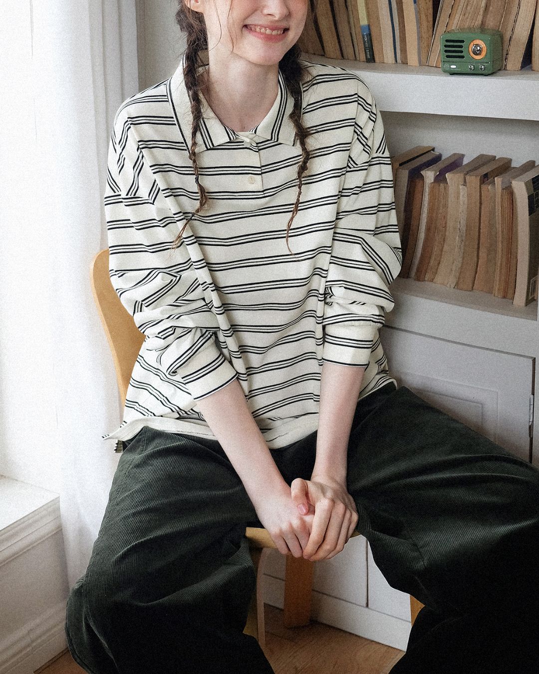 Border L/S Polo Shirt　PS001