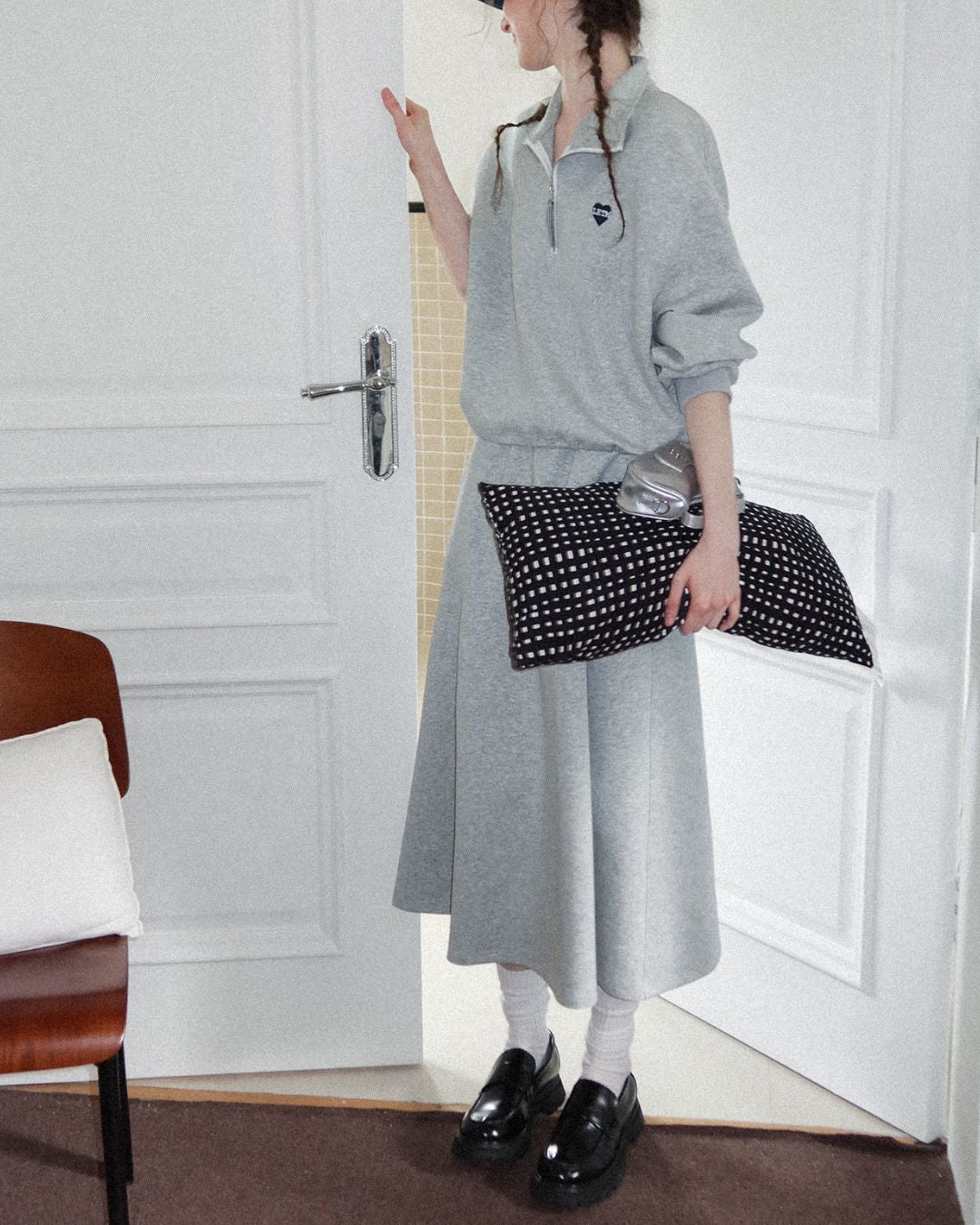 Heart Half-zip Sweat & Skirt　SW004