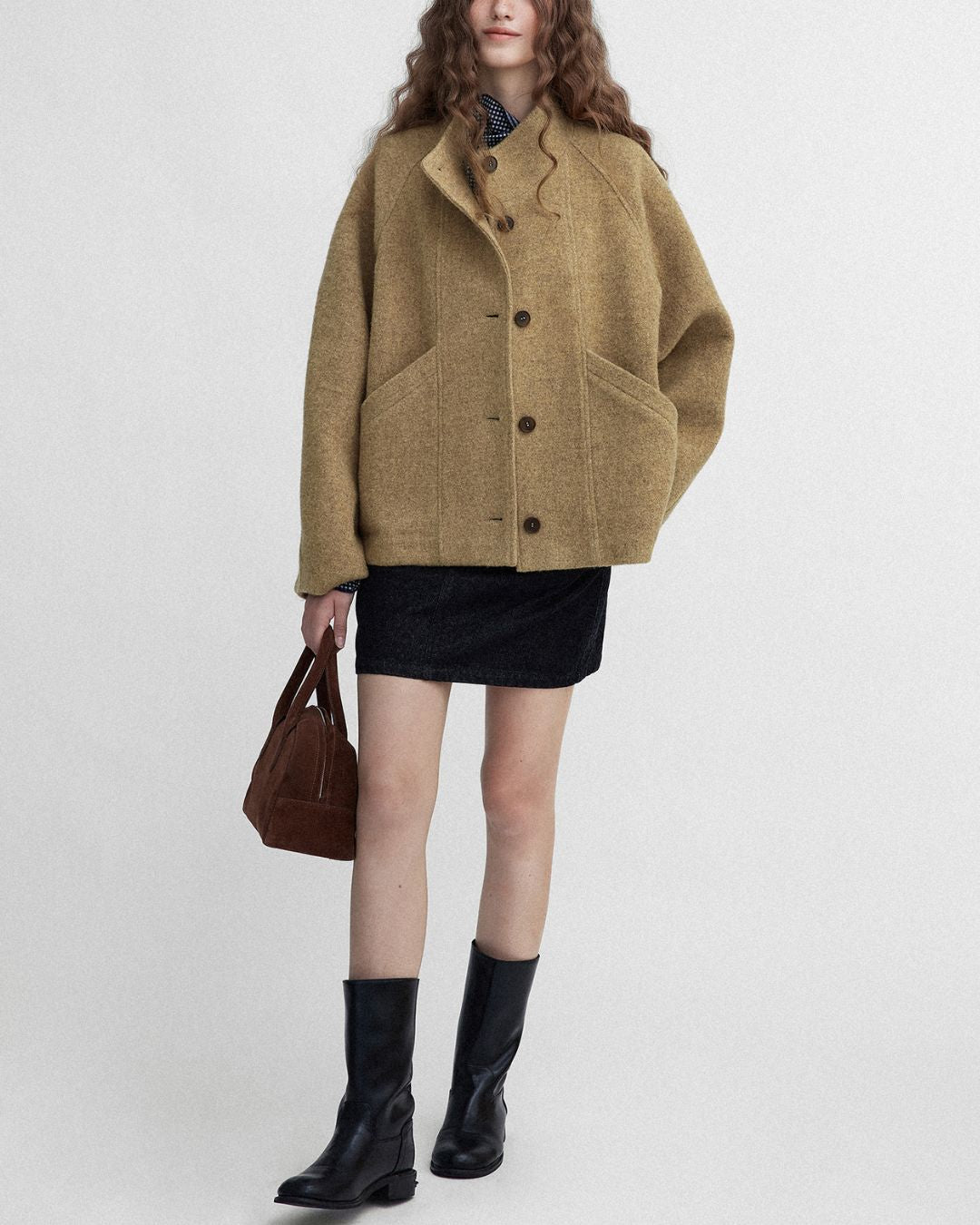 Stand-collar Wool Jacket　JK027