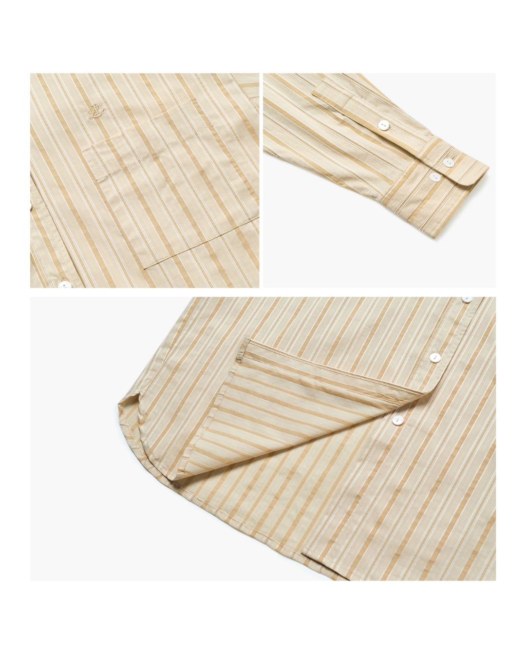 Back Half Button Collar Shirt　LS032