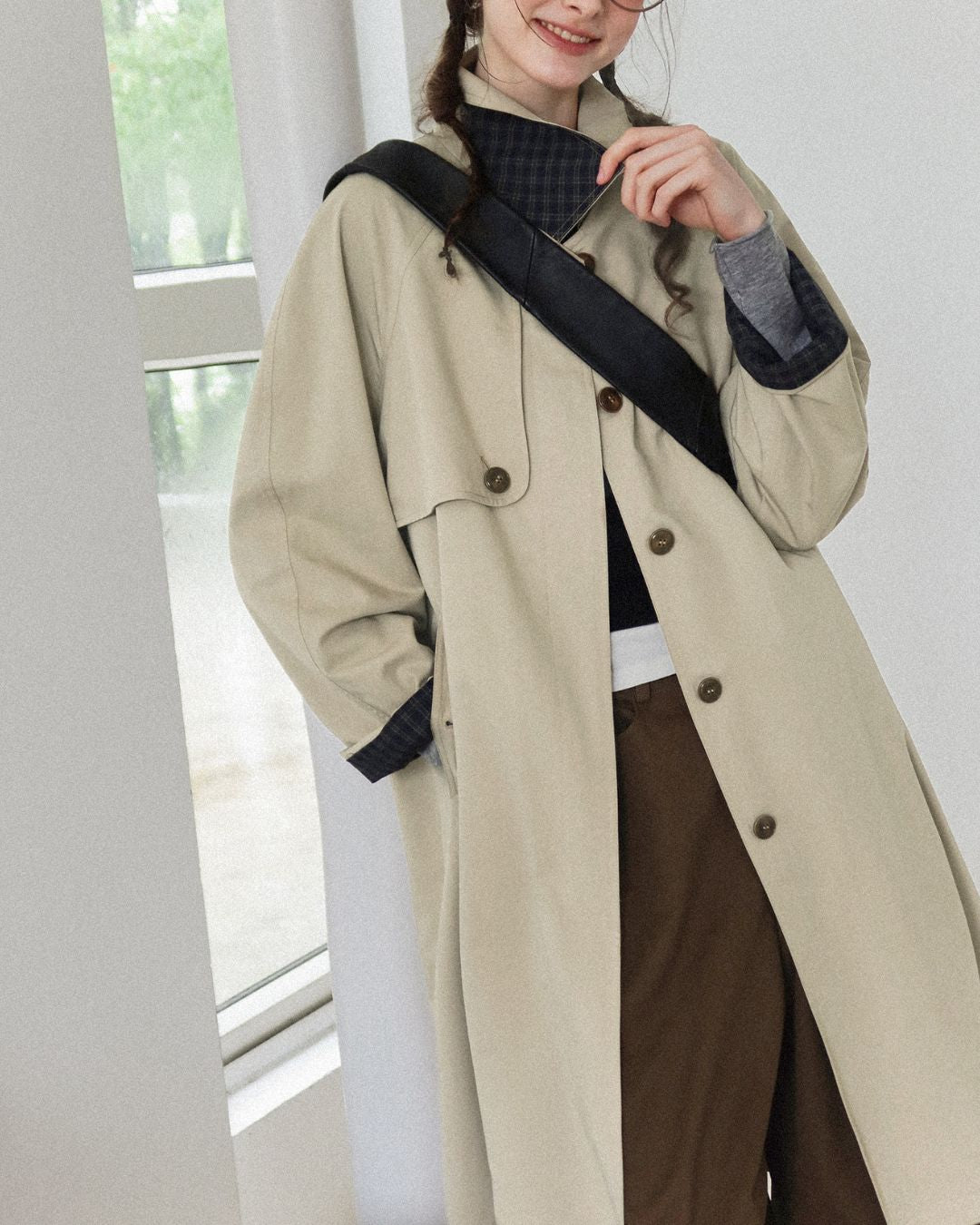 Back Pleated Trench Coat　CT001