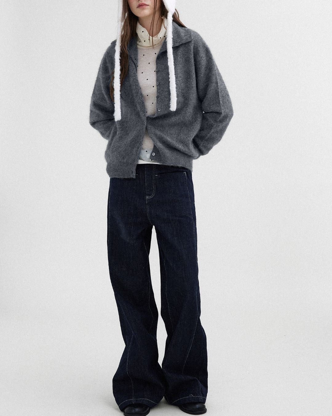 Wool Cashmere Knit Cardigan　KN038