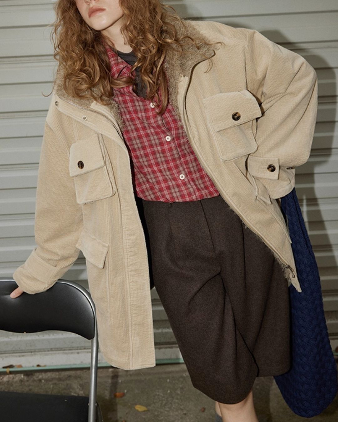 Fur-lined Corduroy Work Jacket　JK045