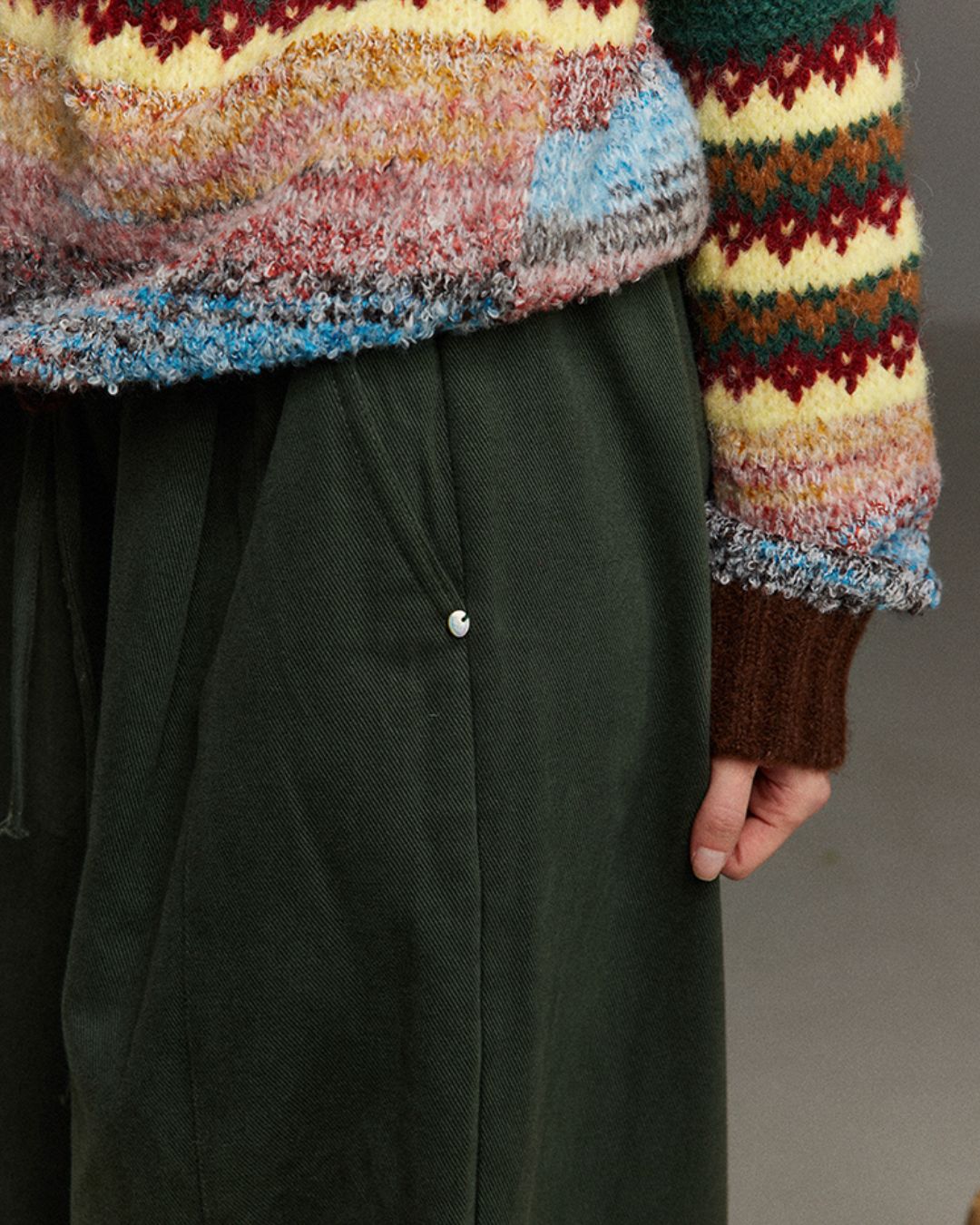 Drawstring Tuck Wide Denim Pants　DP011