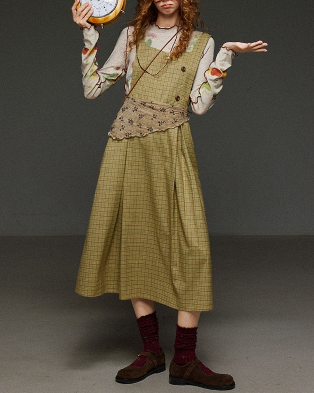 Mellow Frill Stitch Print T-shirt　LT011