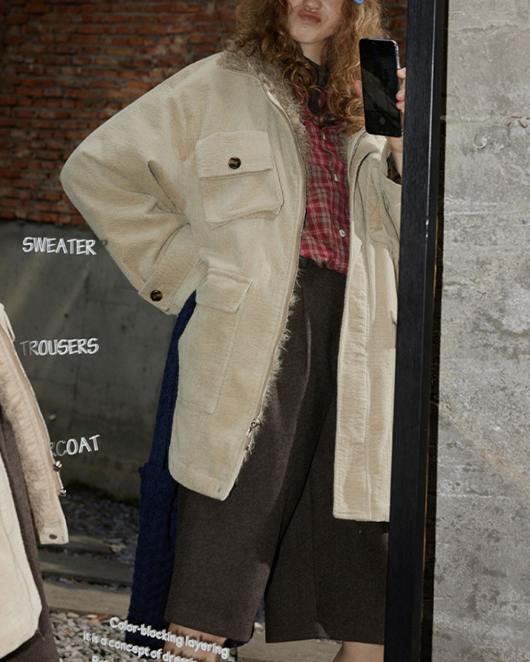 Oversized Checked Cotton Shirt　LS034