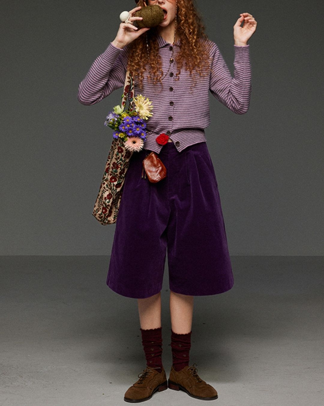 Corduroy Wide Half Pants　PT015