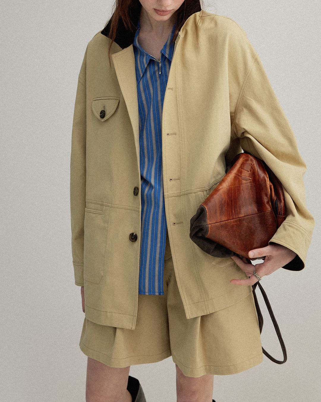 Contrast Color Work Jacket ＆ Shorts　JK015