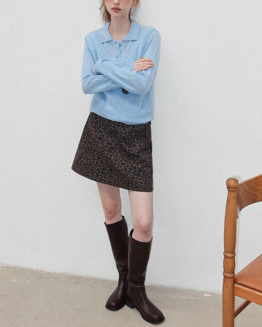 Soft Polo Knit ＆ U-neck Vest　KN023