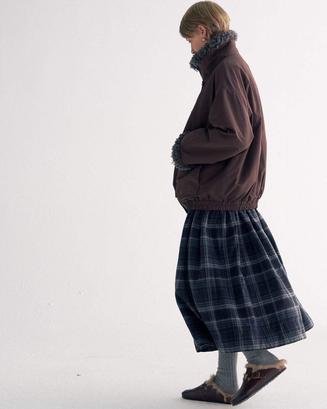 Stand-up Boa Collar Padded Jacket　JK077