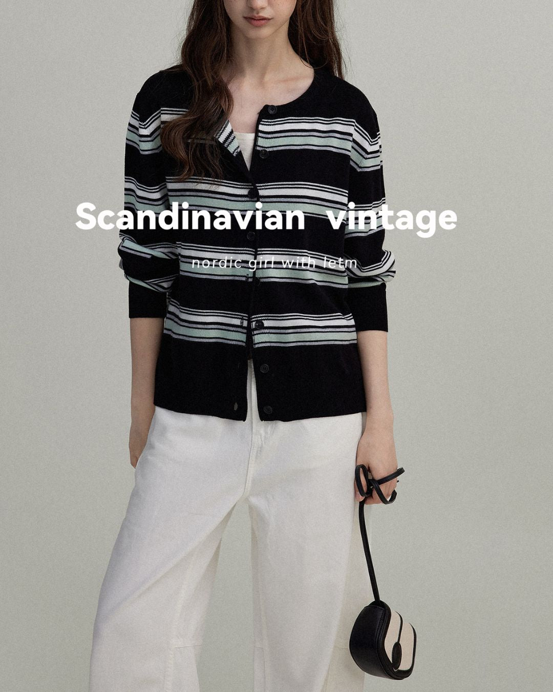 Border Knit Cardigan　KN021