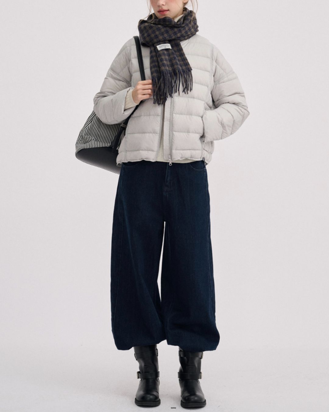 No-collar Drop Shoulder Down Jacket　JK068