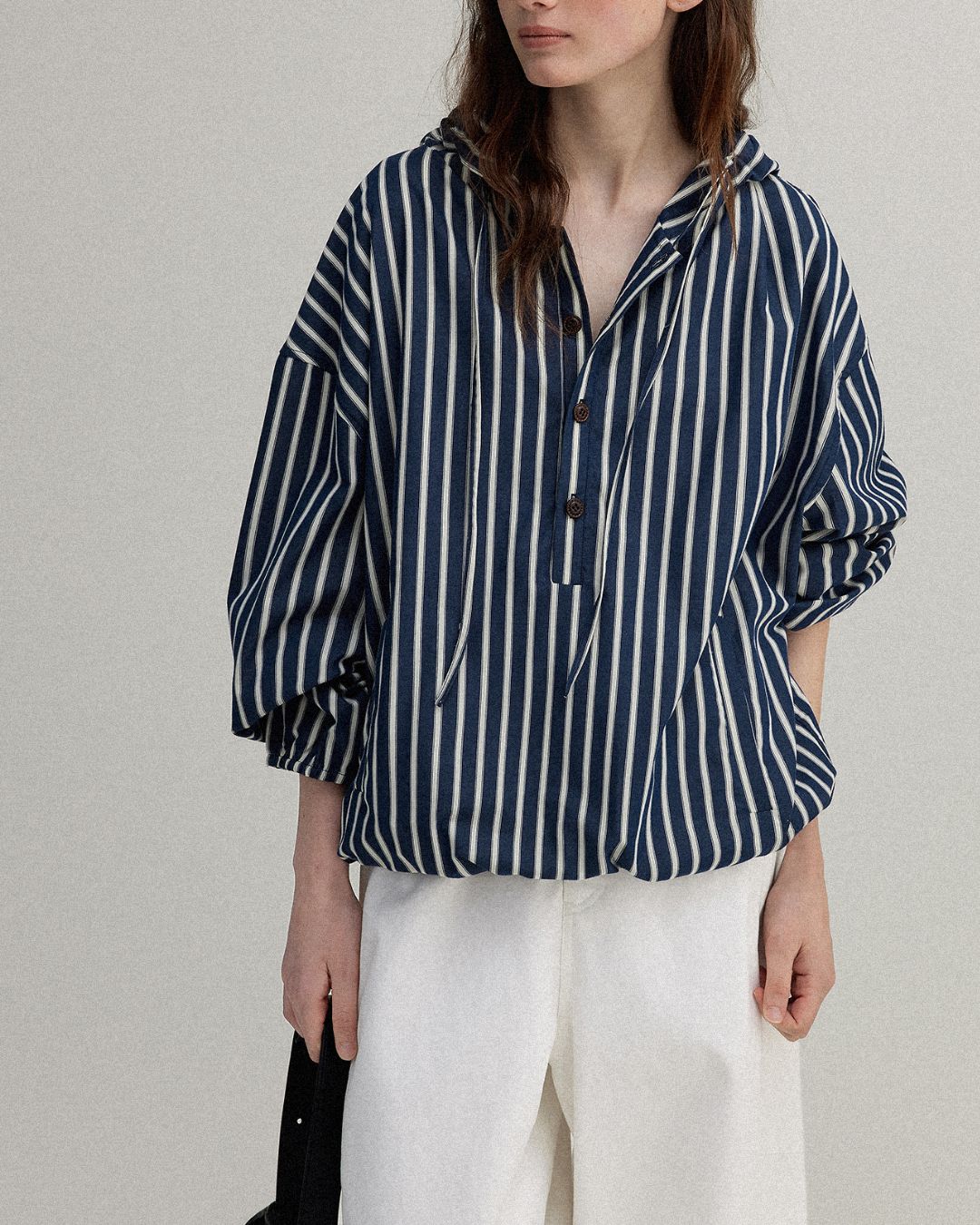 Striped ＆ Checked Hooded Shirt　LS010