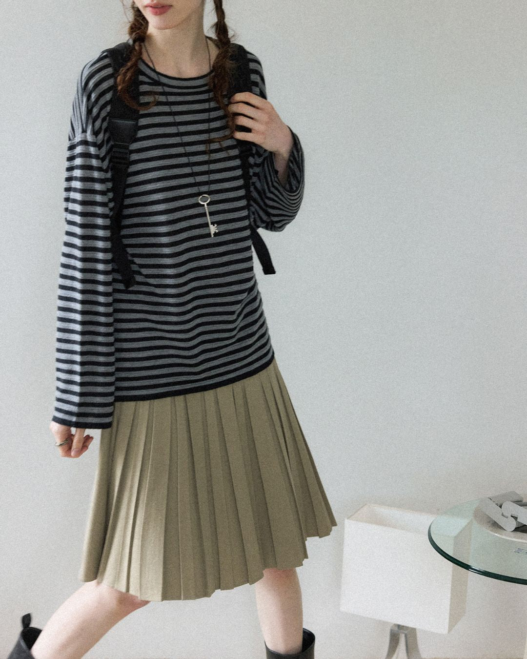 Striped Knit T-shirt　KN018