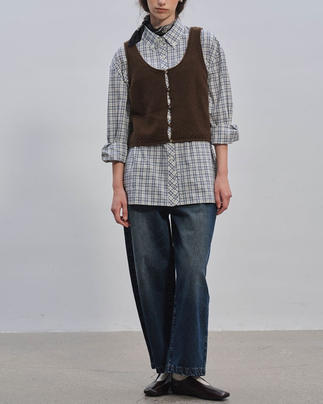 Retro Check Loose Shirt　LS024