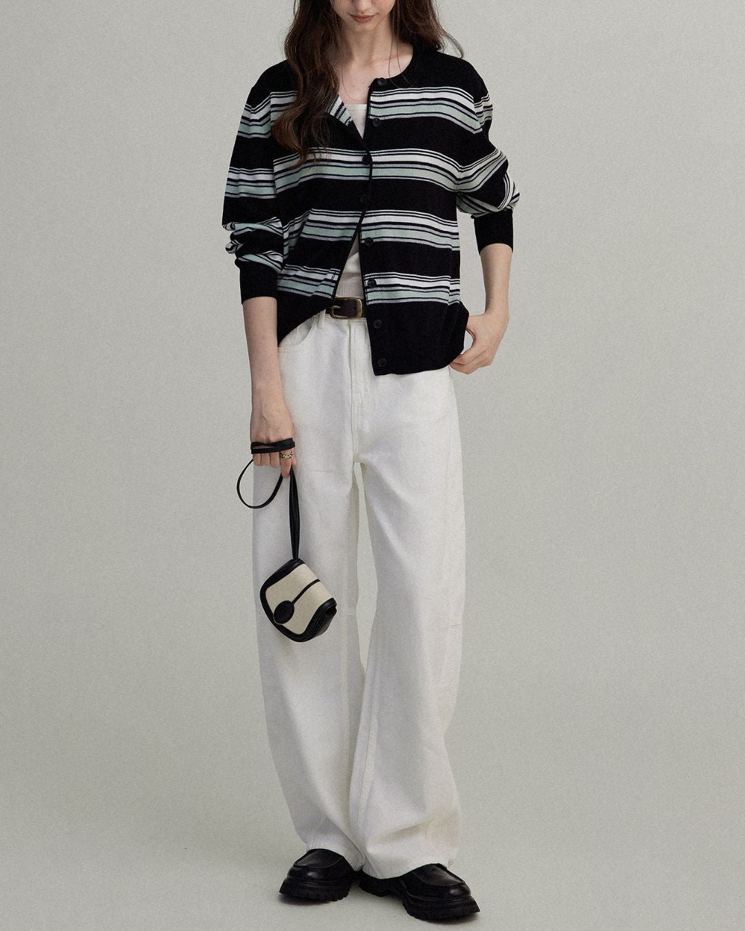 Border Knit Cardigan　KN021