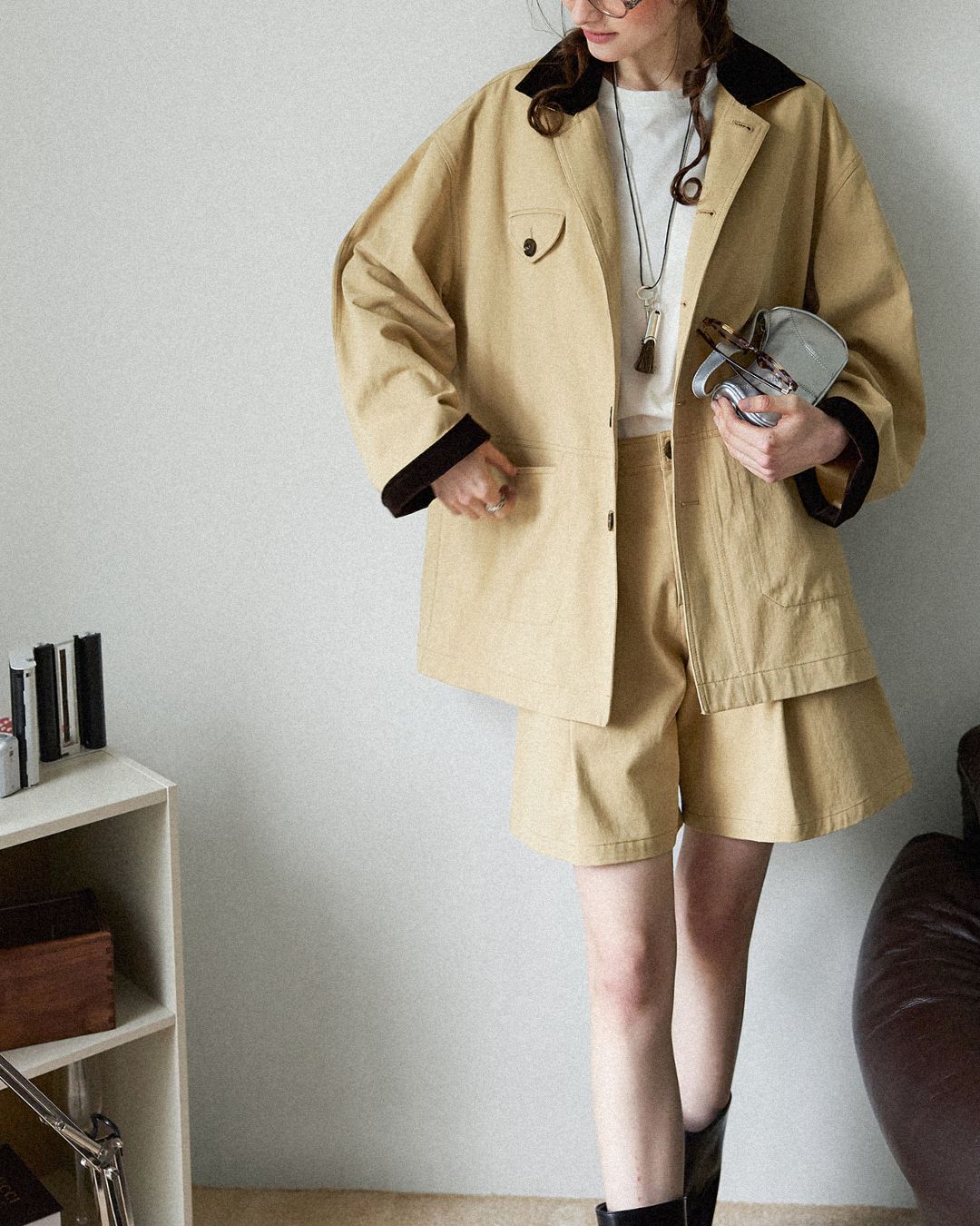 Contrast Color Work Jacket ＆ Shorts　JK015