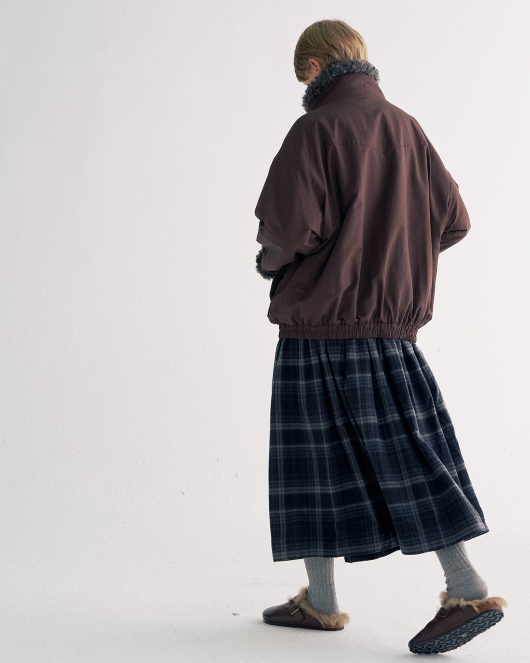 Stand-up Boa Collar Padded Jacket　JK077