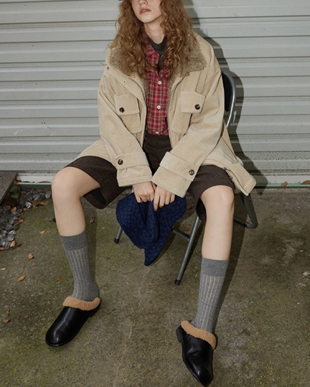 Fur-lined Corduroy Work Jacket　JK045