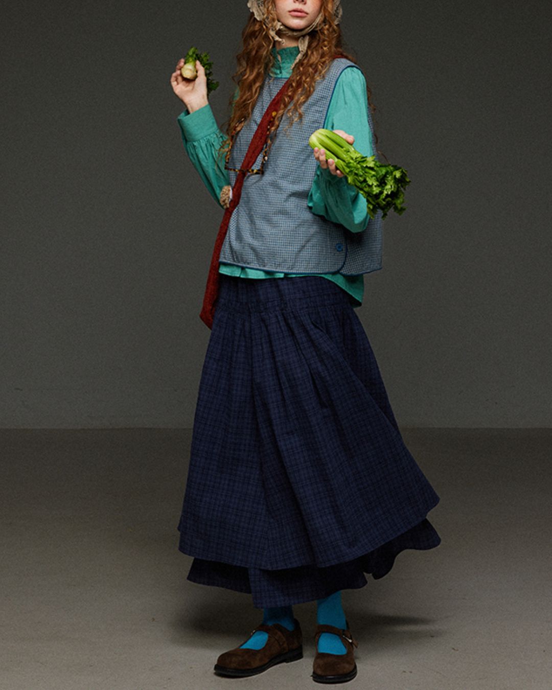 Side Button Check Vest　VT004