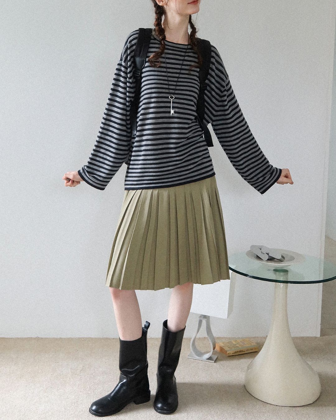 Striped Knit T-shirt　KN018