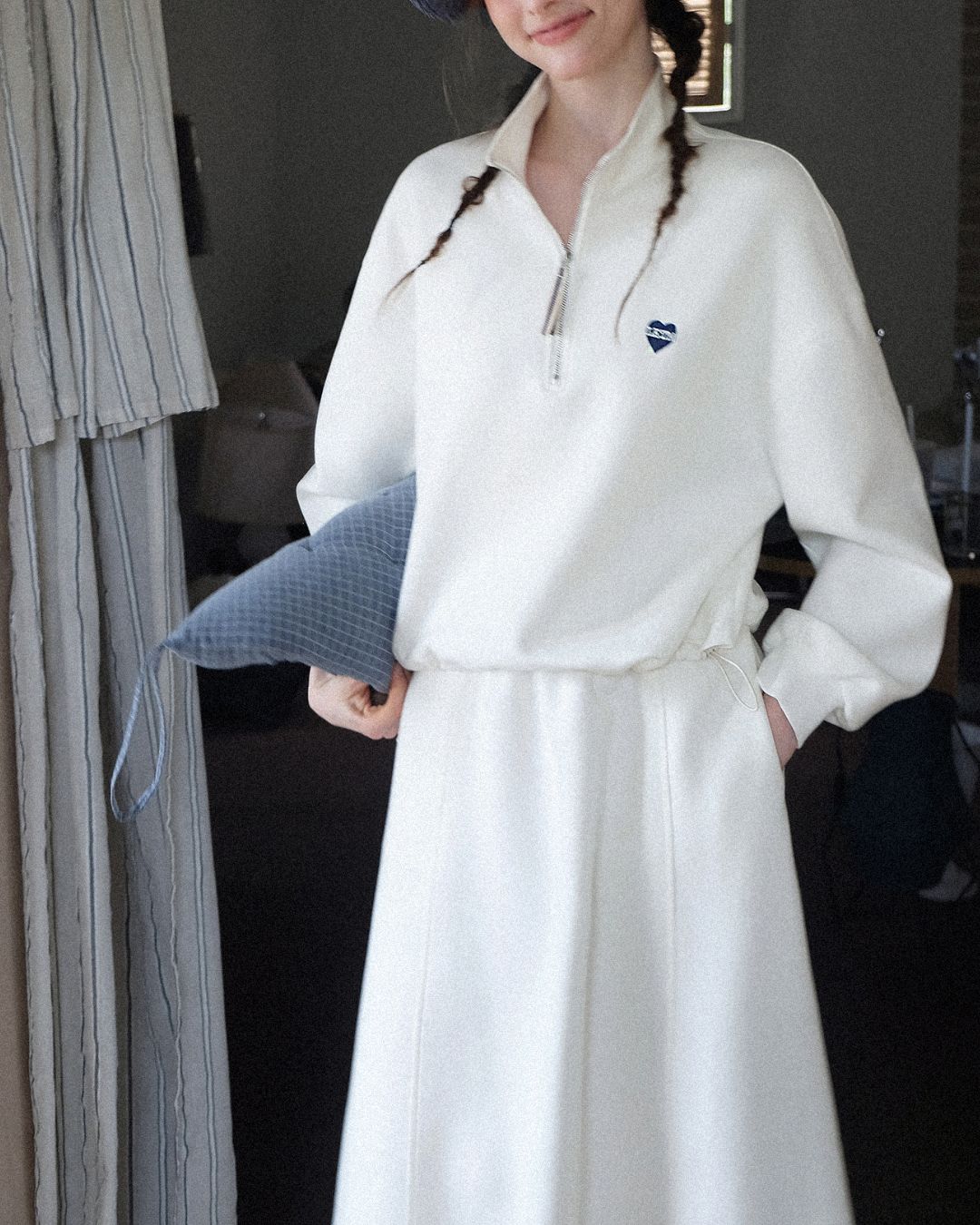 Heart Half-zip Sweat & Skirt　SW004