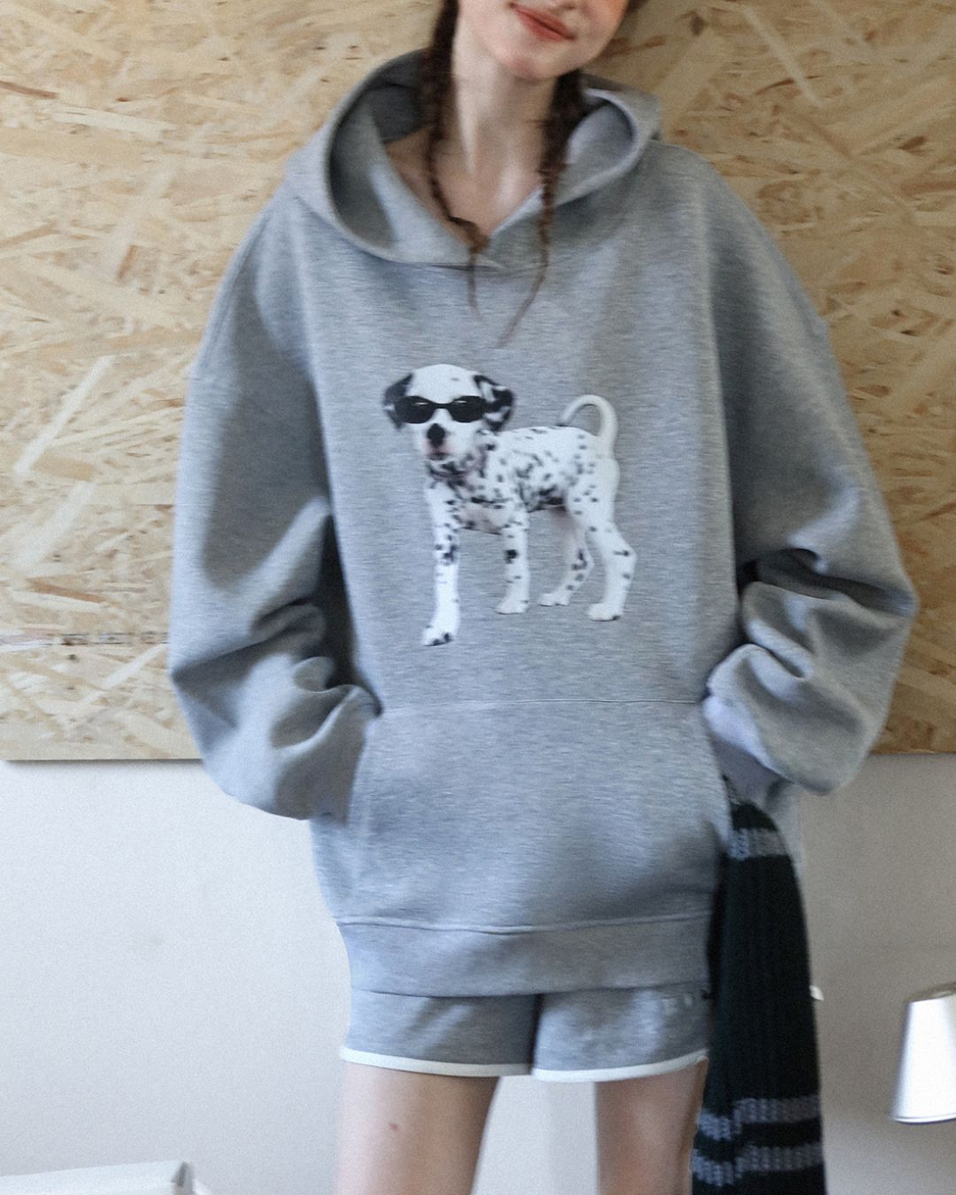Dalmatian Print Oversized Hoodie　HD002