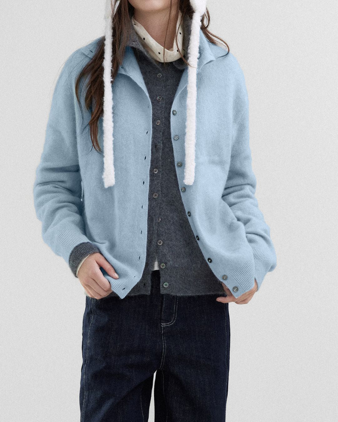 Wool Cashmere Knit Cardigan　KN038