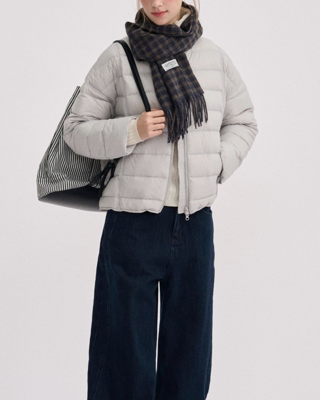 No-collar Drop Shoulder Down Jacket　JK068