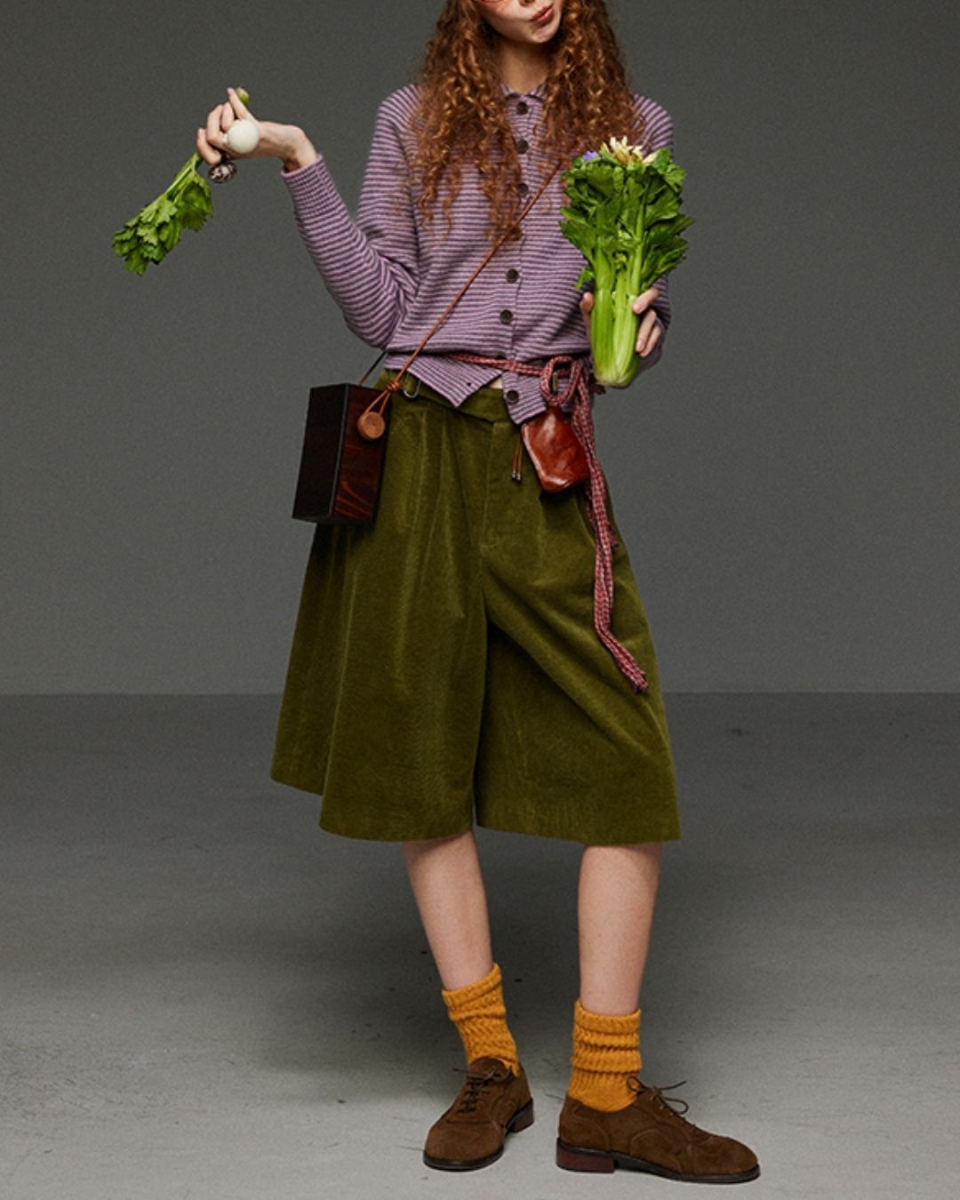 Corduroy Wide Half Pants　PT015