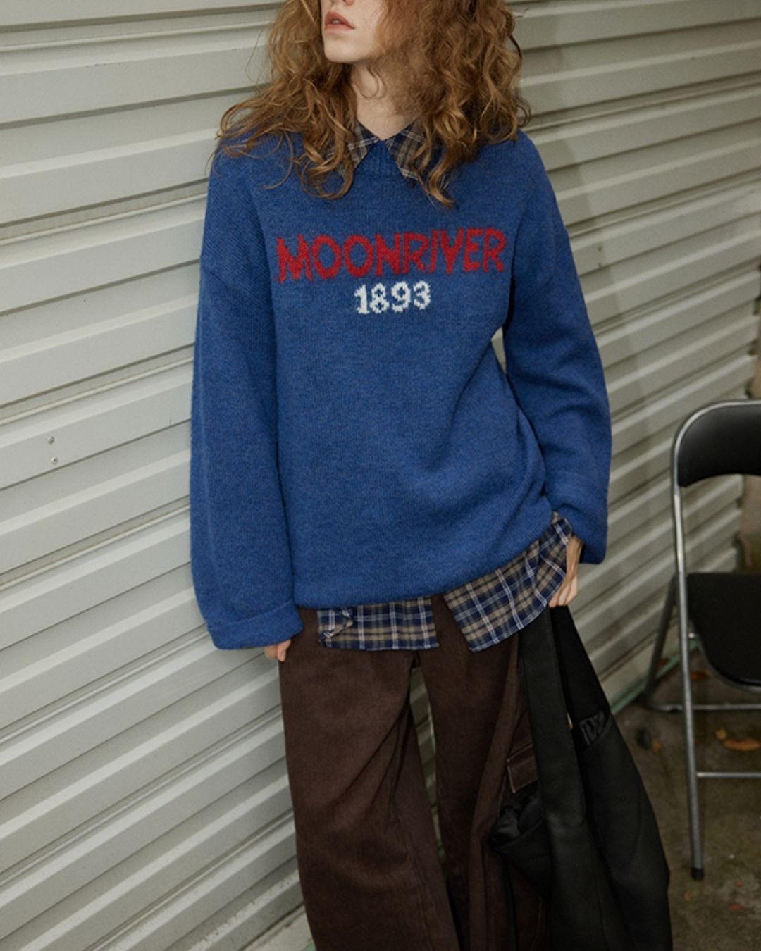 Oversized Checked Cotton Shirt　LS034