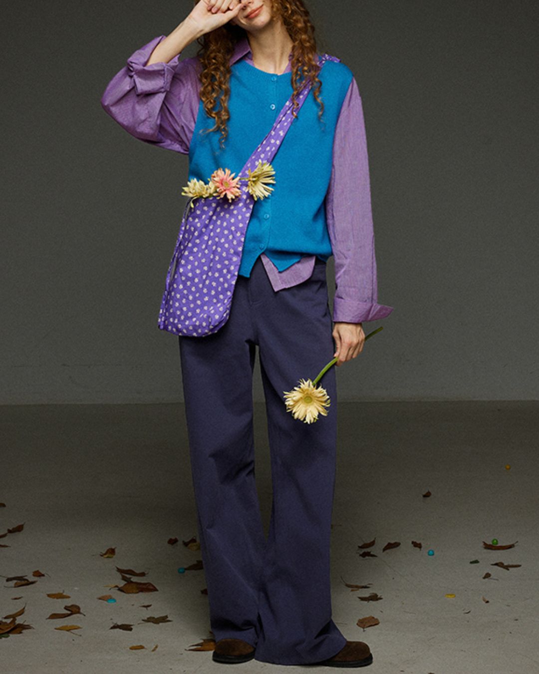 Retro Knit Front Button Vest　KN034