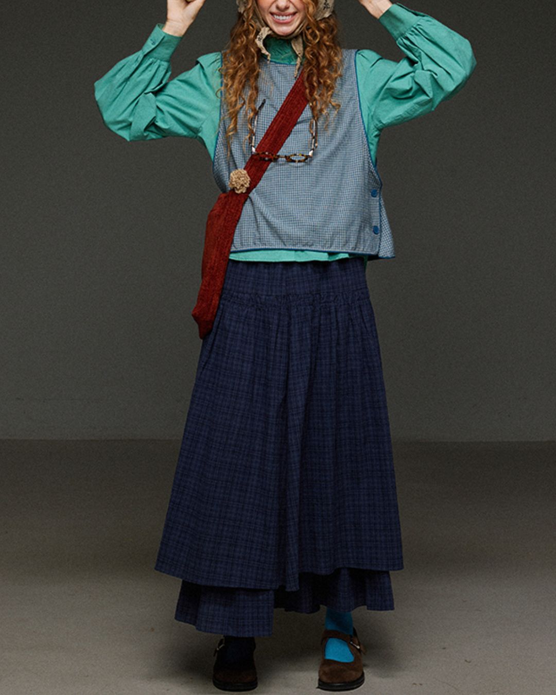 Side Button Check Vest　VT004